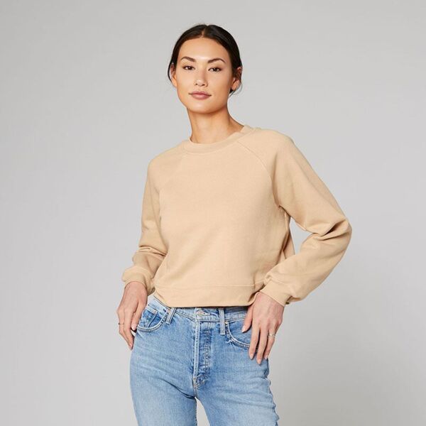 Bella Ladies Raglan Cropped Pullover Sweatshirt Thumbnail