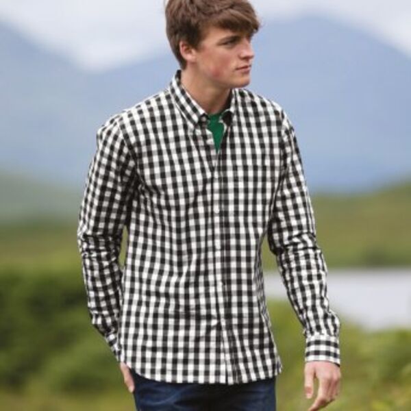 Front Row Long Sleeve Checked Cotton Shirt Thumbnail