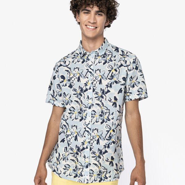 Native Spirit Short Sleeve Coastal Print Shirt Thumbnail