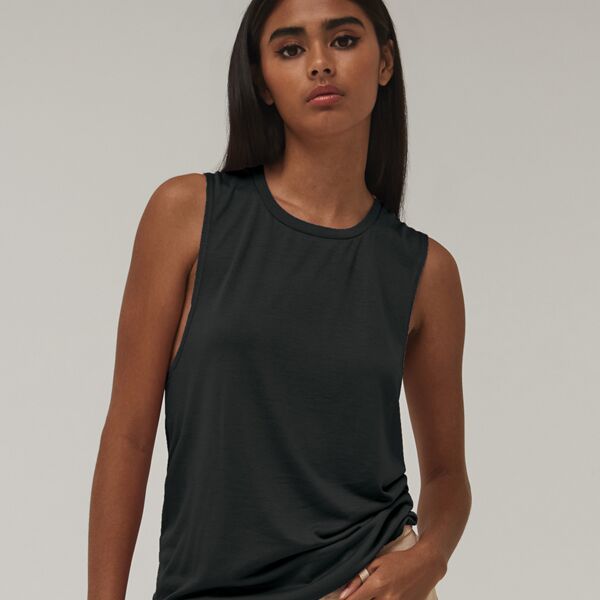 Bella Ladies Flowy Scoop Muscle Tank Top Thumbnail