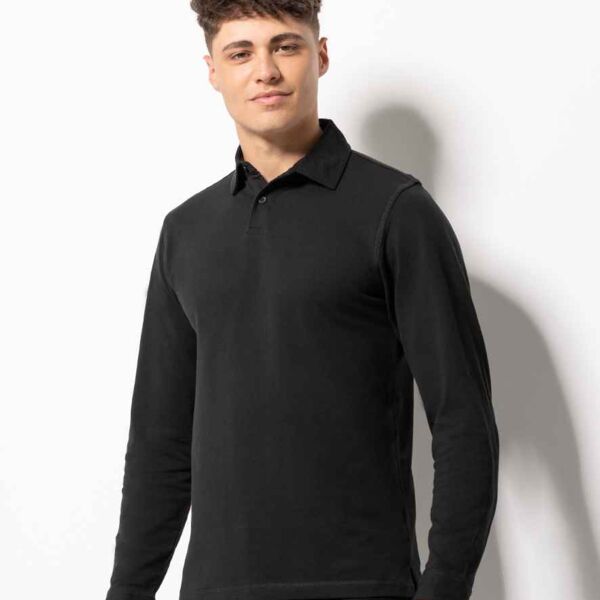 SF Men Long Sleeve Stretch Polo Shirt Thumbnail
