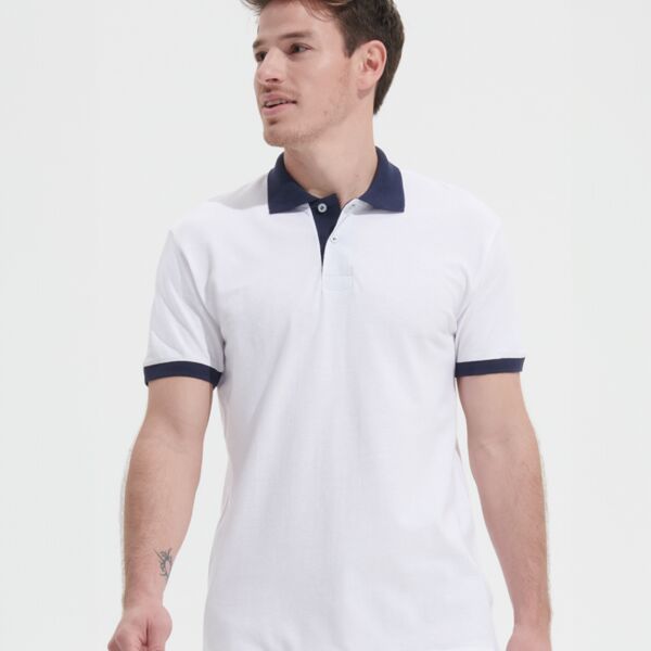 SOL'S Prince Contrast Cotton Piqué Polo Shirt Thumbnail