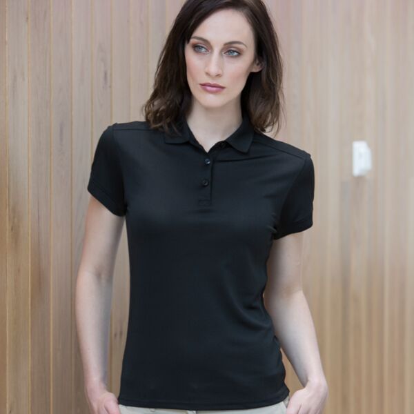 Henbury Ladies Slim Fit Stretch Microfine Piqué Polo Shirt Thumbnail