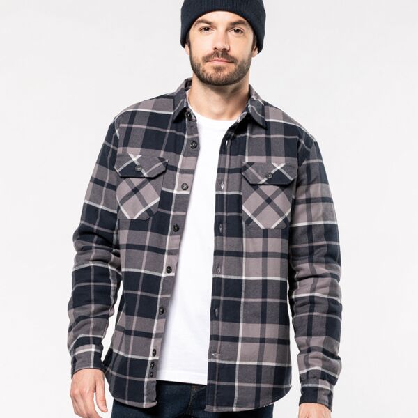 Kariban Sherpa Lined Checked Shirt Jacket Thumbnail