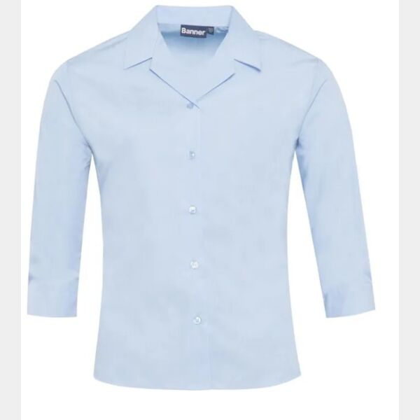 2 - Pack Semi Fit Revere Collar 3/4 Sleeve Eco Blouse (JUNIOR) Thumbnail